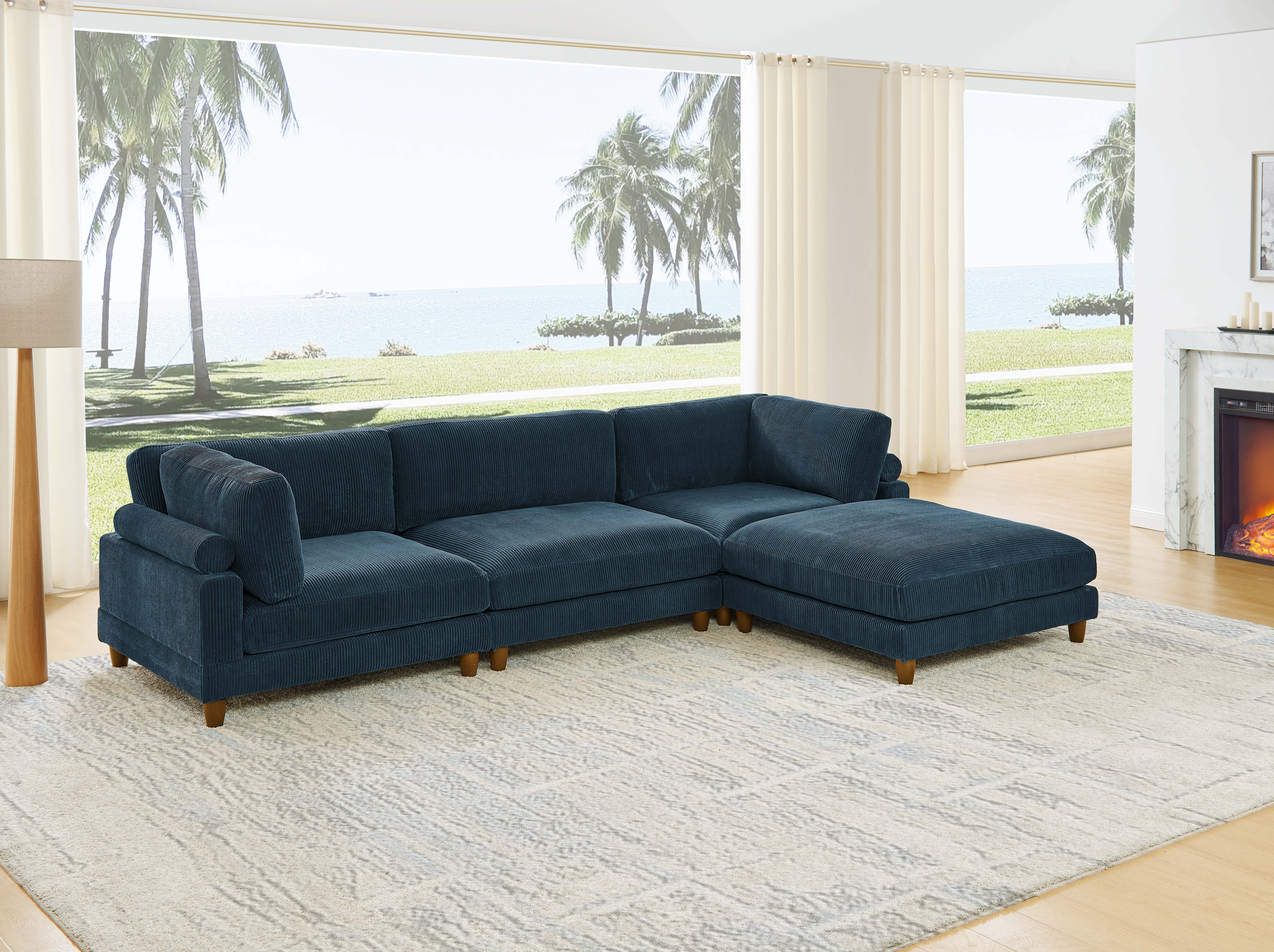 Wade Logan® Barbarette 133.5'' Corduroy Reversible Modular